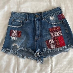 PacSun Patchwork Mom Shorts